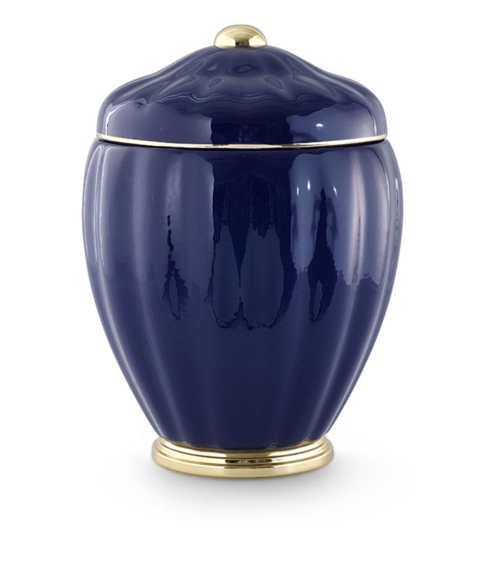 keramische urn kobaltblauw met gouden versieringen (10)