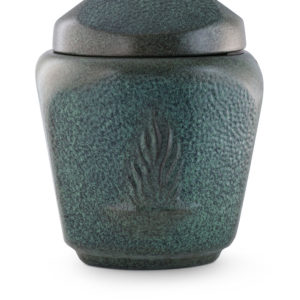 keramische urn groen gepatineerd met vuurschaal afbeelding (30)