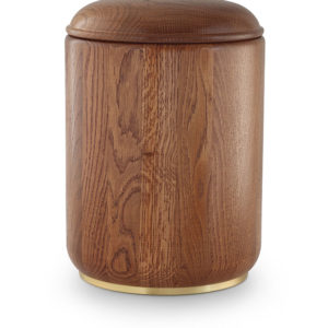 rustiek eikenhouten urn met sokkel (950a)